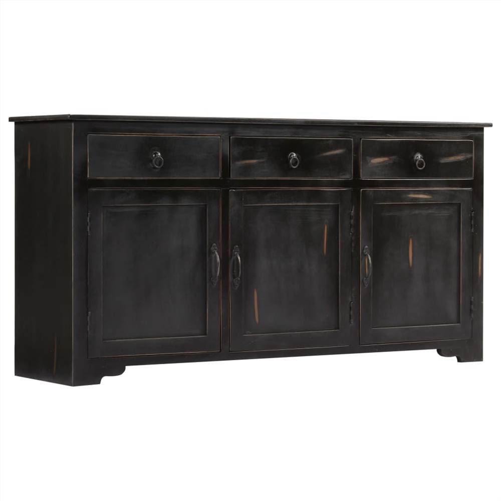 Sideboard Black 160x40x80 cm Solid Mango Wood