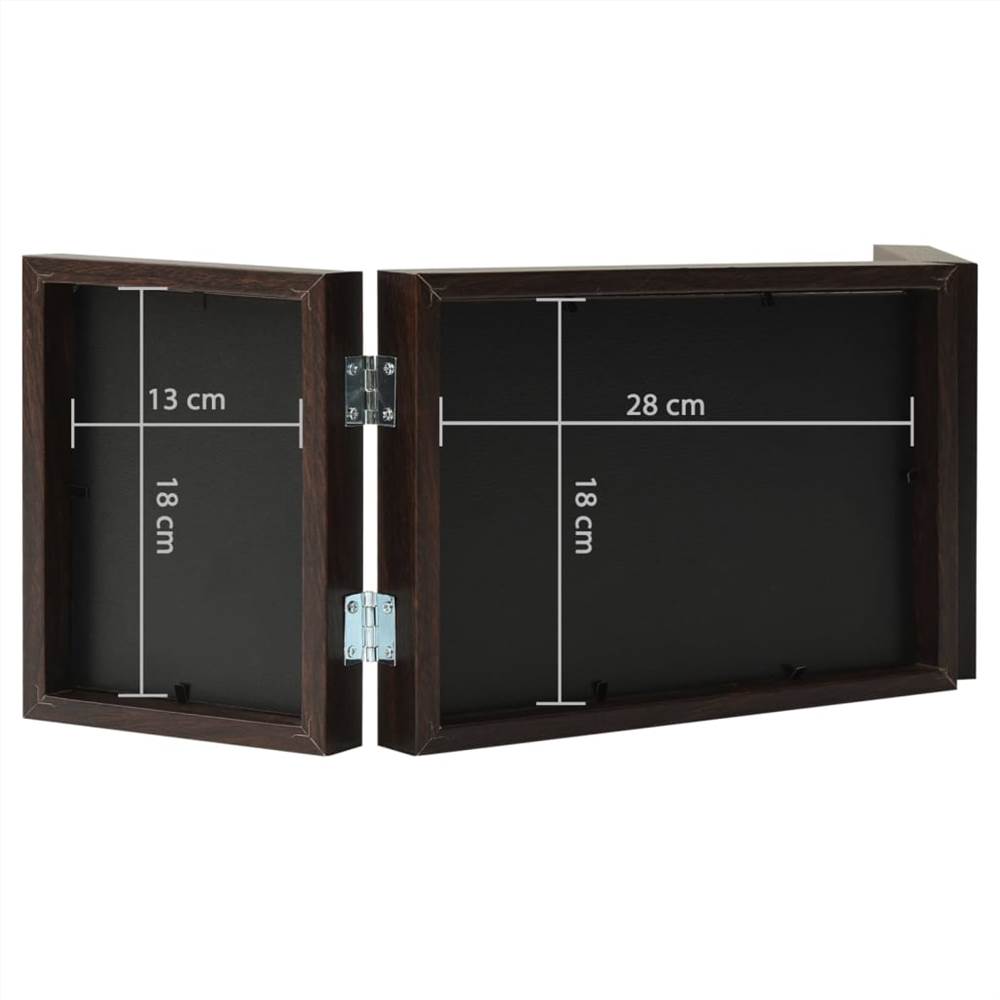 Trifold Photo Frame Collage Dark Brown 28x18 cm+2x