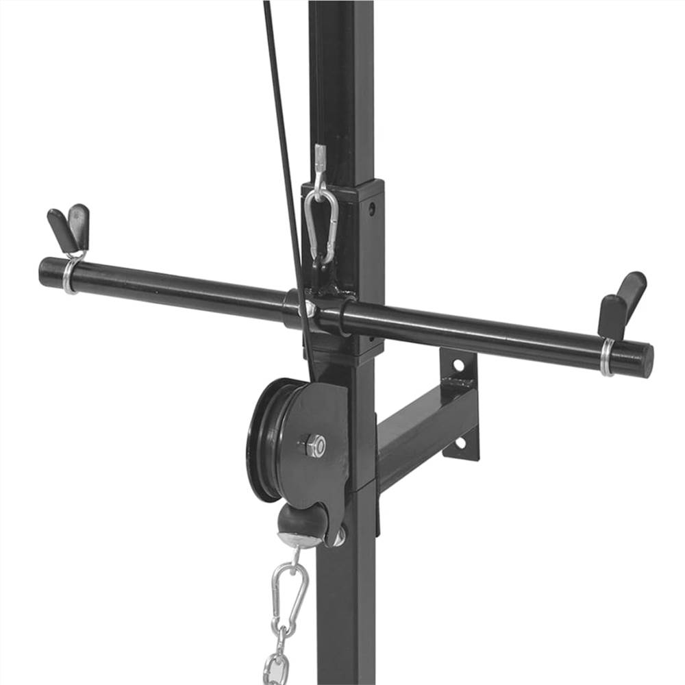 Wallmounted Power Tower with Barbell and Dumbbell Set 30.5 kg