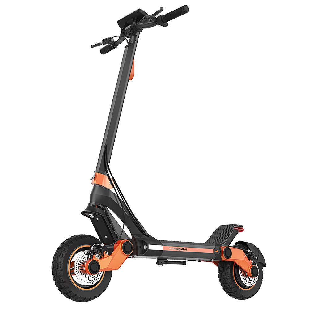 KugooKirin G3 Adventurers Electric Scooter 10.5 Inch 1200W Rear Motor 52V 18Ah Lithium battery Max Speed 50KM/H Touchable Display Control Panel TPU Suspension System IPX4 - Black