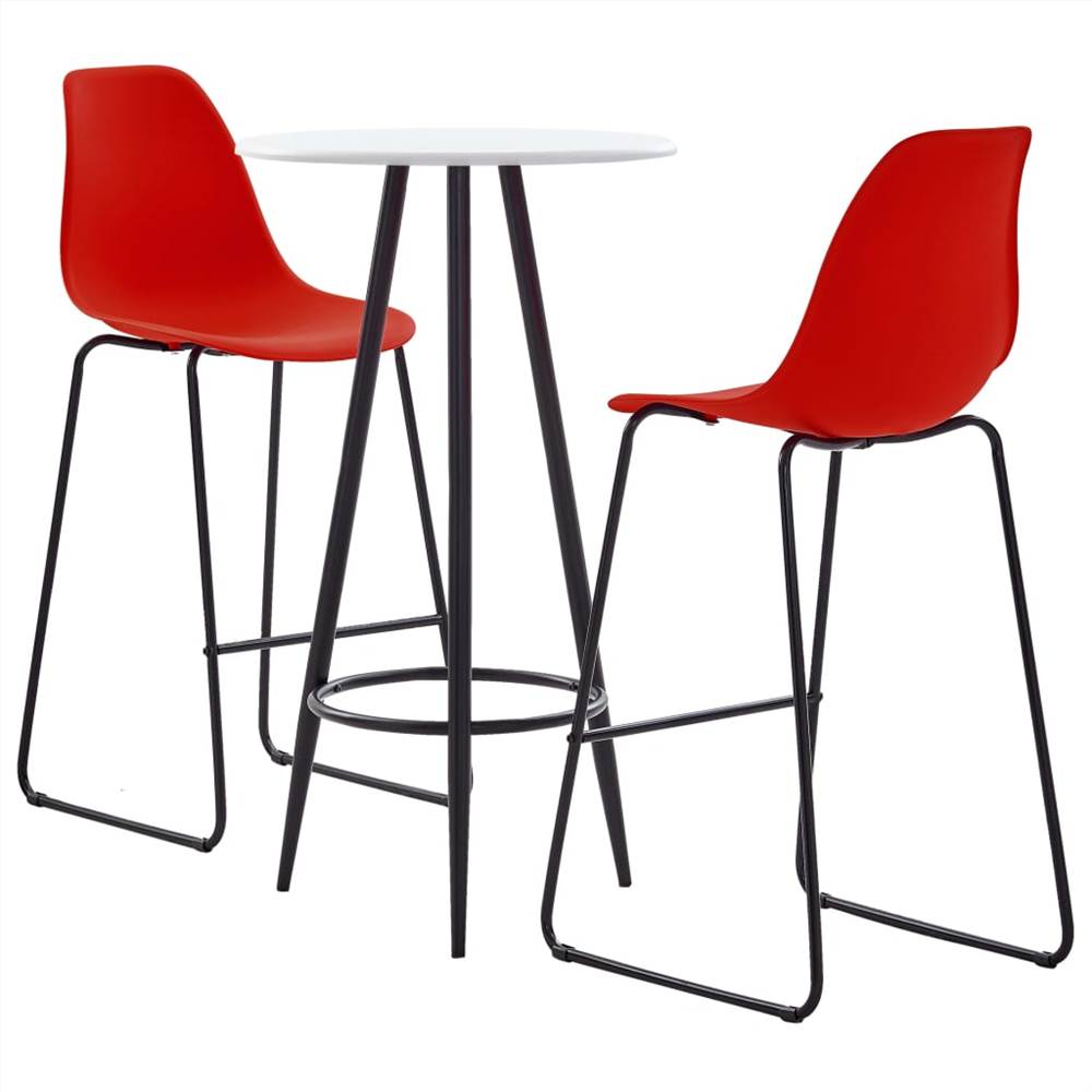 

3 Piece Bar Set Plastic Red
