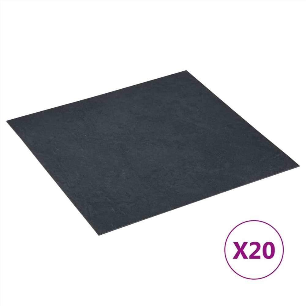330161  Self-adhesive Flooring Planks 20 pcs PVC 1,86 m² Black Marble