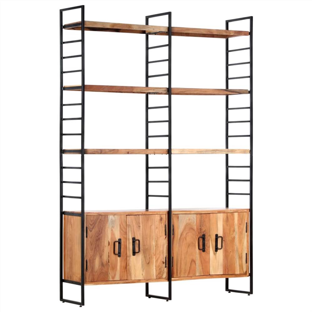 4-Tier Bookcase 124x30x180 cm Solid Acacia Wood
