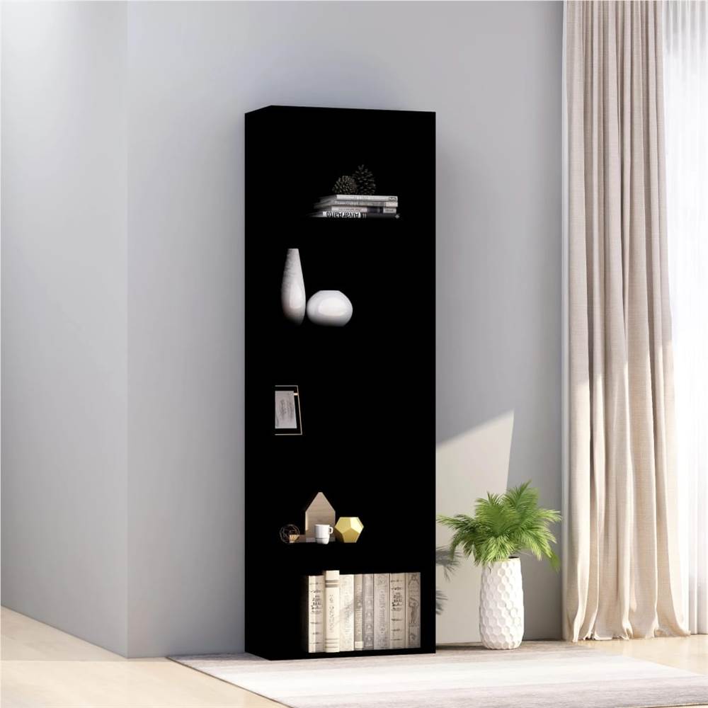 

5-Tier Book Cabinet Black 60x30x189 cm Chipboard