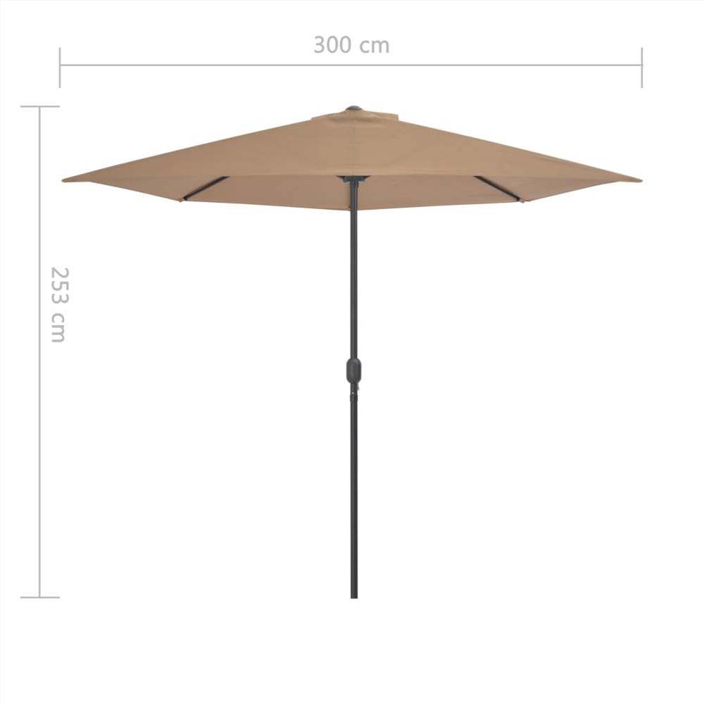 Balcony Parasol with Aluminium Pole Taupe 300x150 cm Half