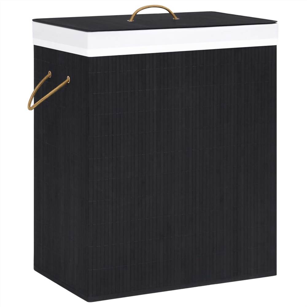 

Bamboo Laundry Basket Black 100 L