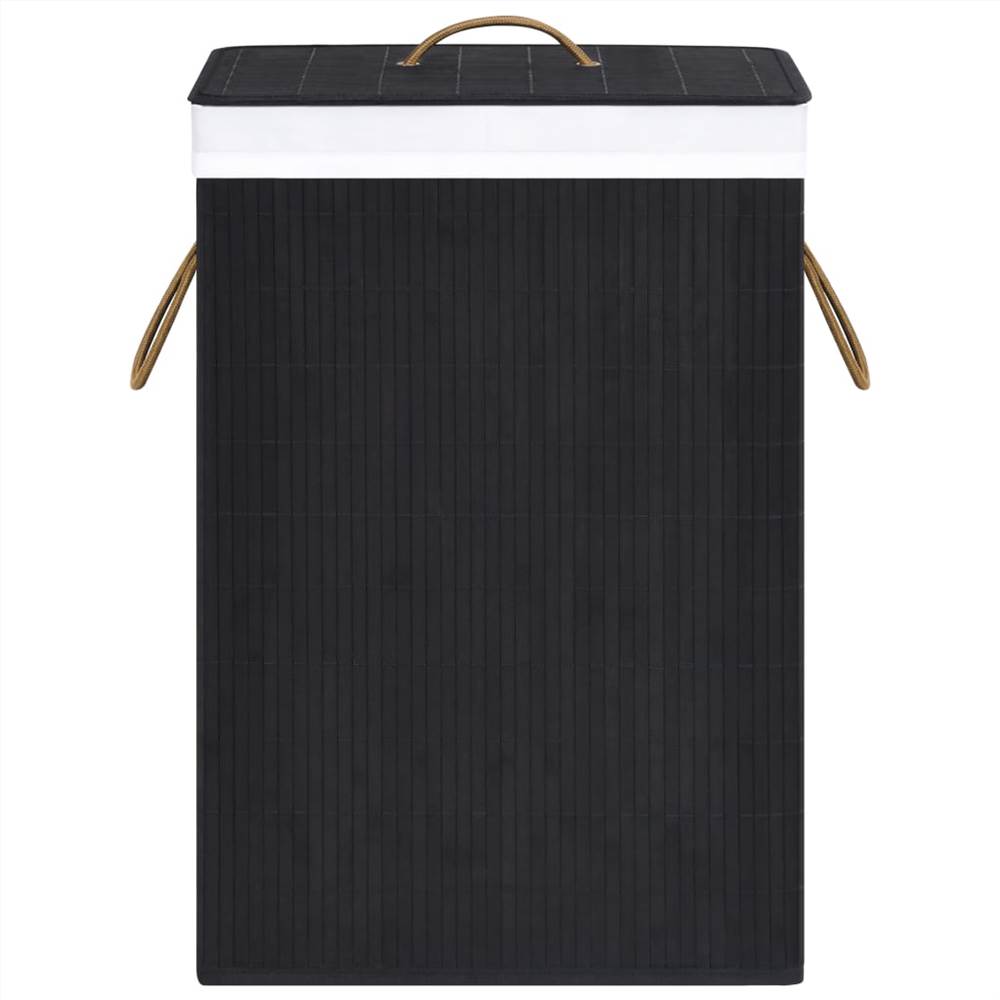 Bamboo Laundry Basket Black 72 L