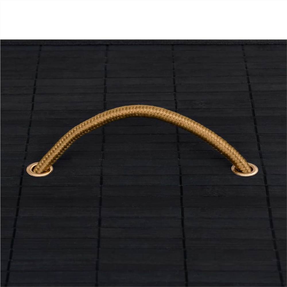 Bamboo Laundry Basket Black 72 L
