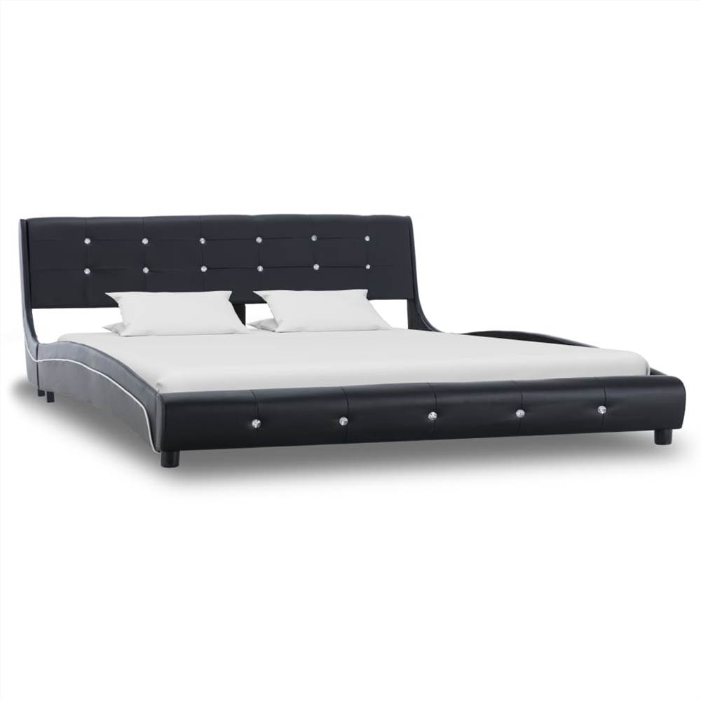 

Bed Frame Black Faux Leather 150x200 cm