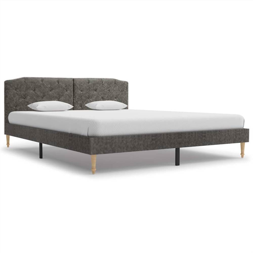 

Bed Frame Dark Grey Fabric 150x200 cm