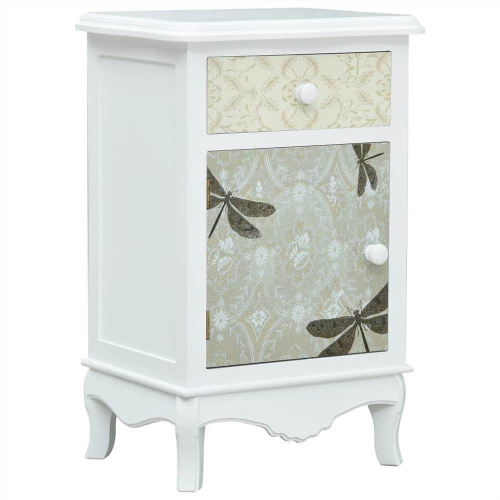 

Bedside Cabinet White and Grey 40x30x62 cm MDF