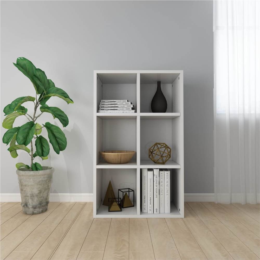 

Book Cabinet/Sideboard High Gloss White 66x30x97.8 cm Chipboard