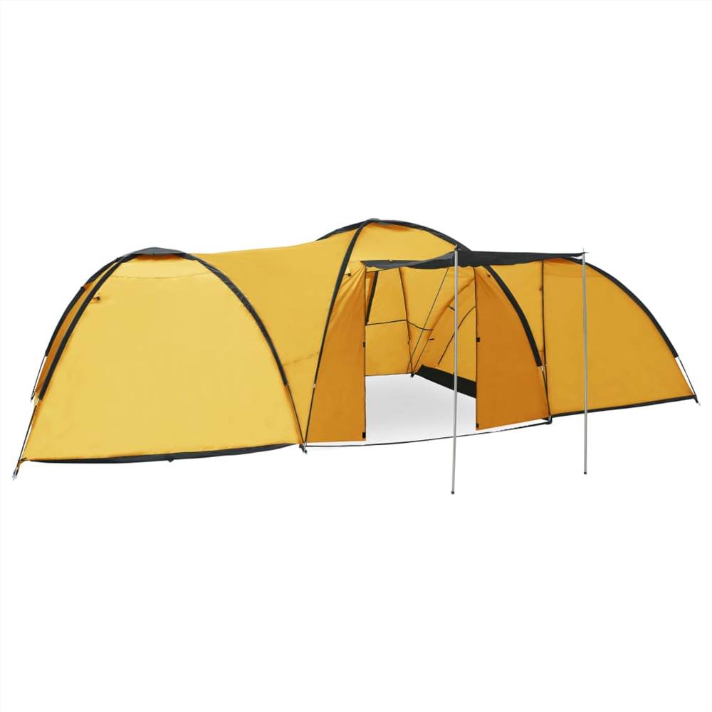 Camping Igloo Tent 650x240x190 cm 8 Person Yellow