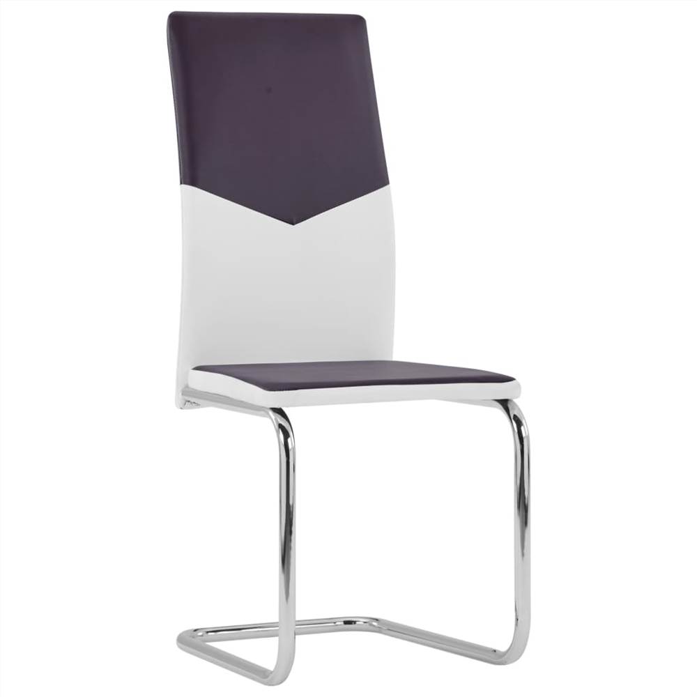 Cantilever Dining Chairs 2 pcs Brown Faux Leather