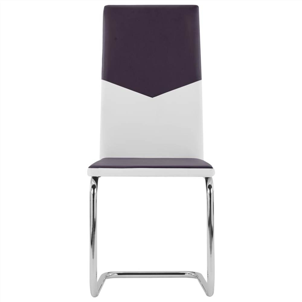 Cantilever Dining Chairs 2 pcs Brown Faux Leather