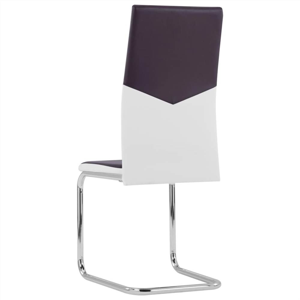 Cantilever Dining Chairs 2 pcs Brown Faux Leather