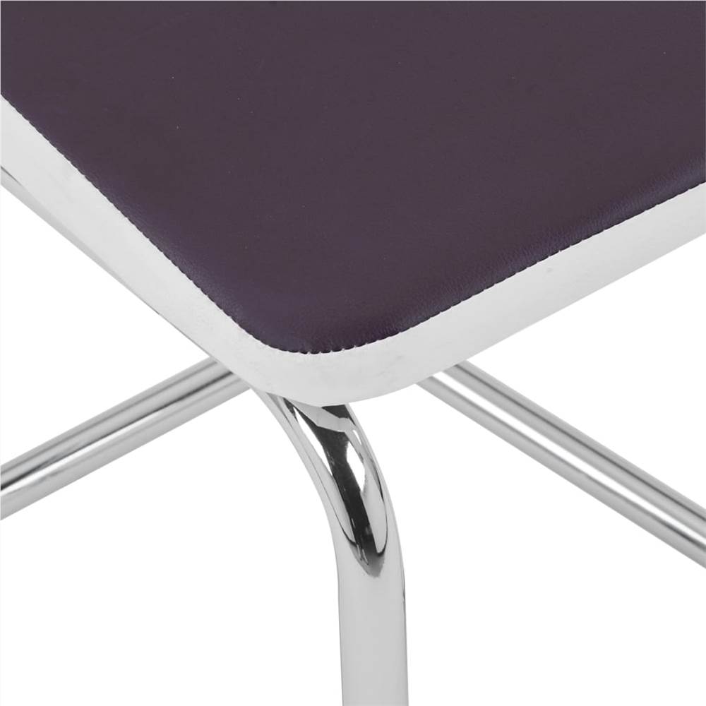 Cantilever Dining Chairs 2 pcs Brown Faux Leather