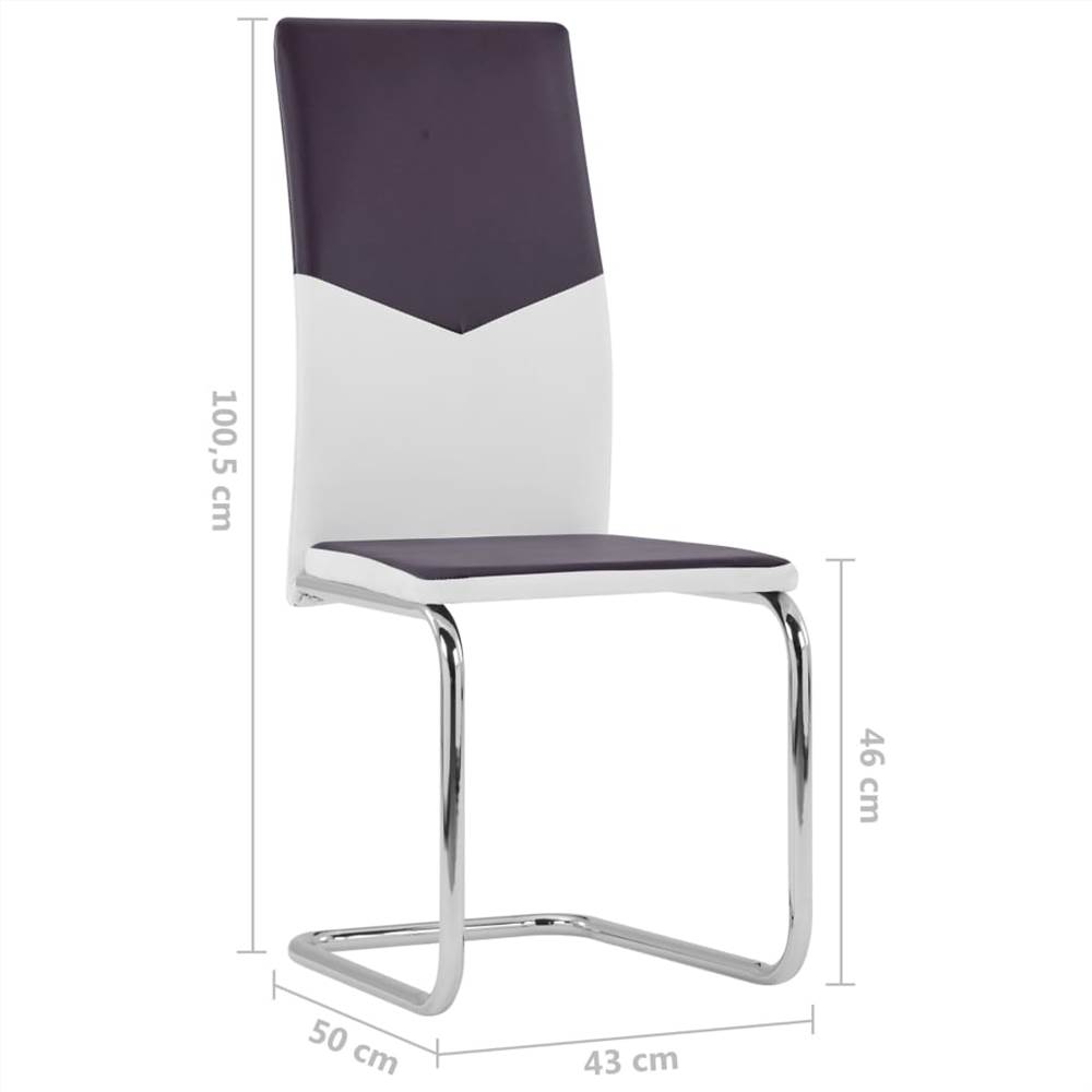 Cantilever Dining Chairs 2 pcs Brown Faux Leather