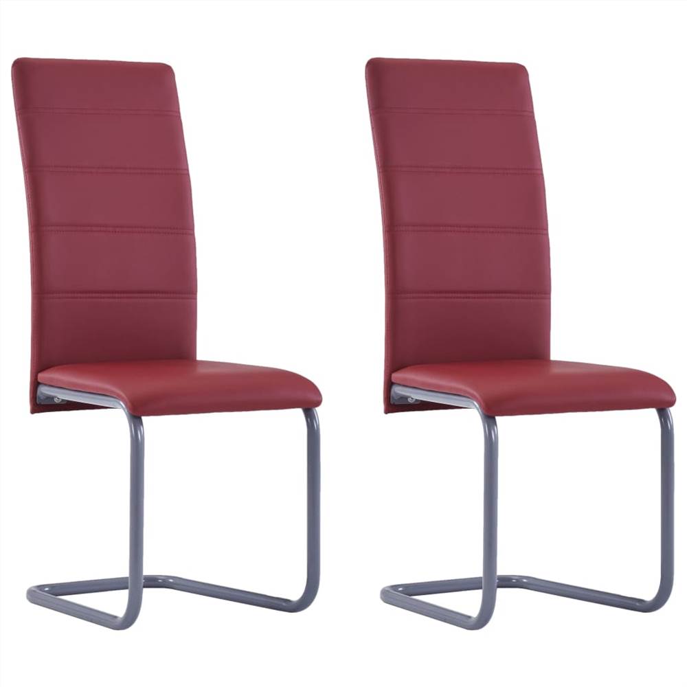 

Cantilever Dining Chairs 2 pcs Red Faux Leather