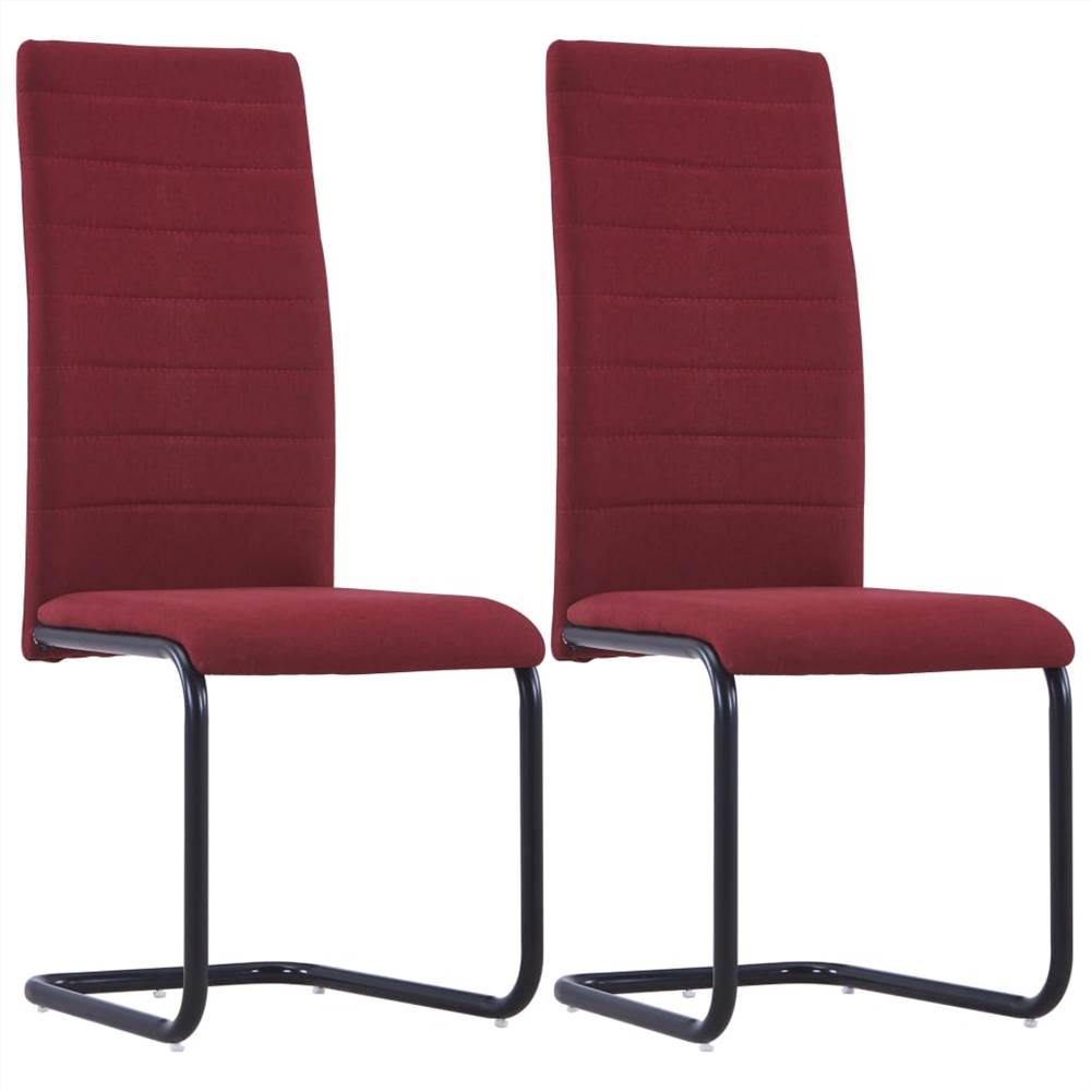 

Cantilever Dining Chairs 2 pcs Wine Fabric