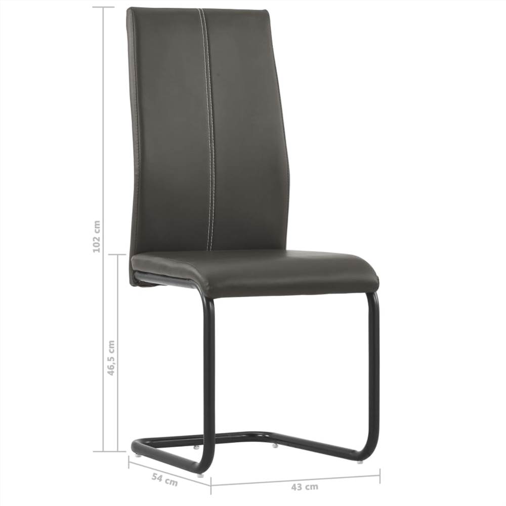 Cantilever Dining Chairs 6 pcs Brown Faux Leather