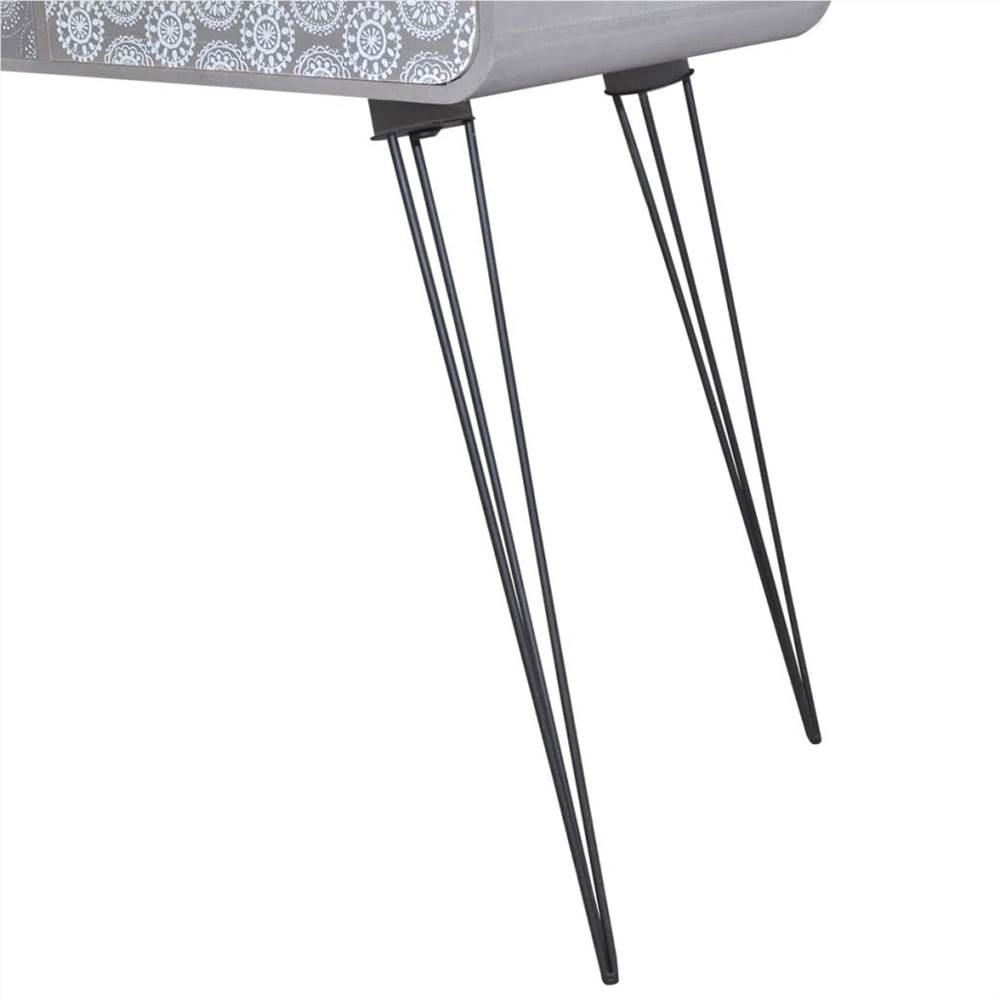 Console Table with 3 Drawers Grey