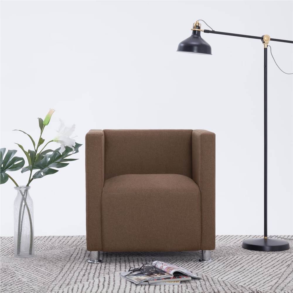 

Cube Armchair Brown Fabric