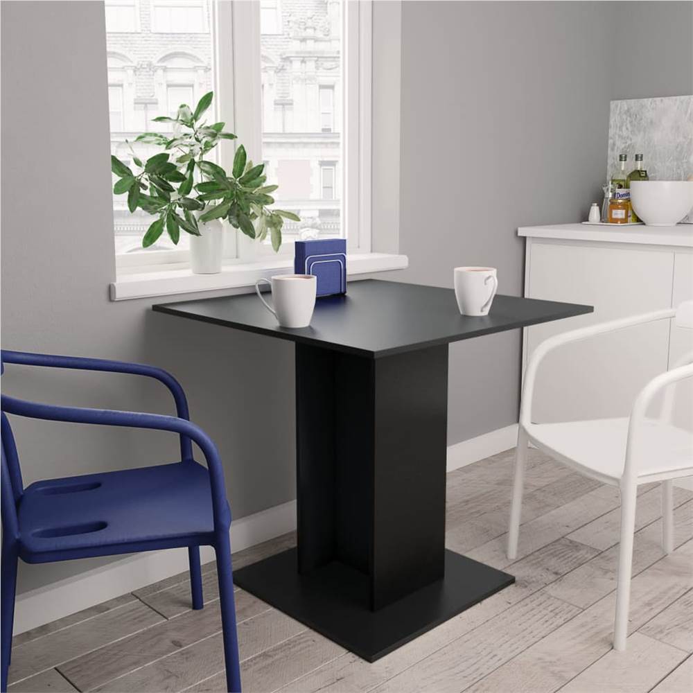 

Dining Table Black 80x80x75 cm Chipboard