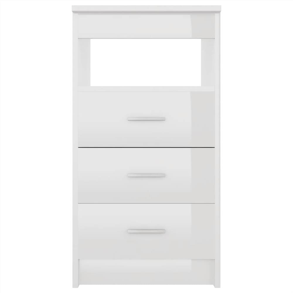 Drawer Cabinet High Gloss White 40x50x76 cm Chipboard