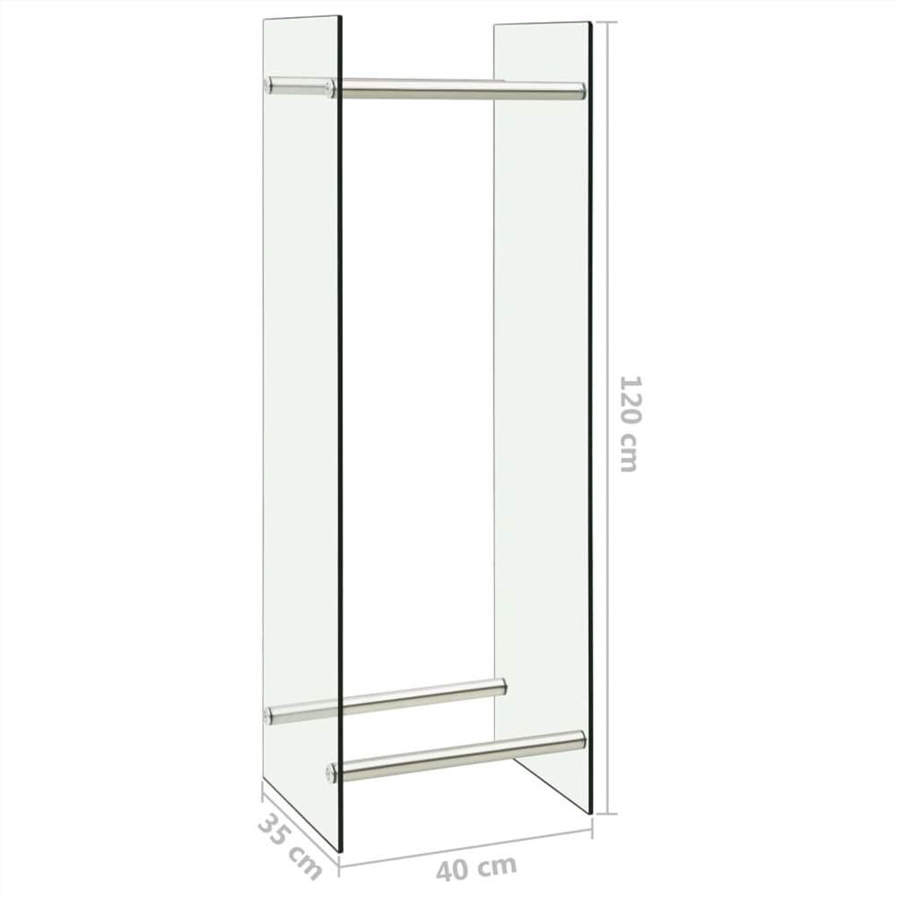 Firewood Rack Transparent 40x35x120 cm Glass