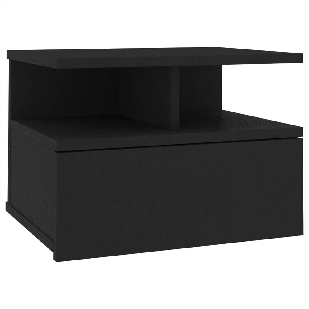 Floating Nightstand Black 40x31x27cm Chipboard
