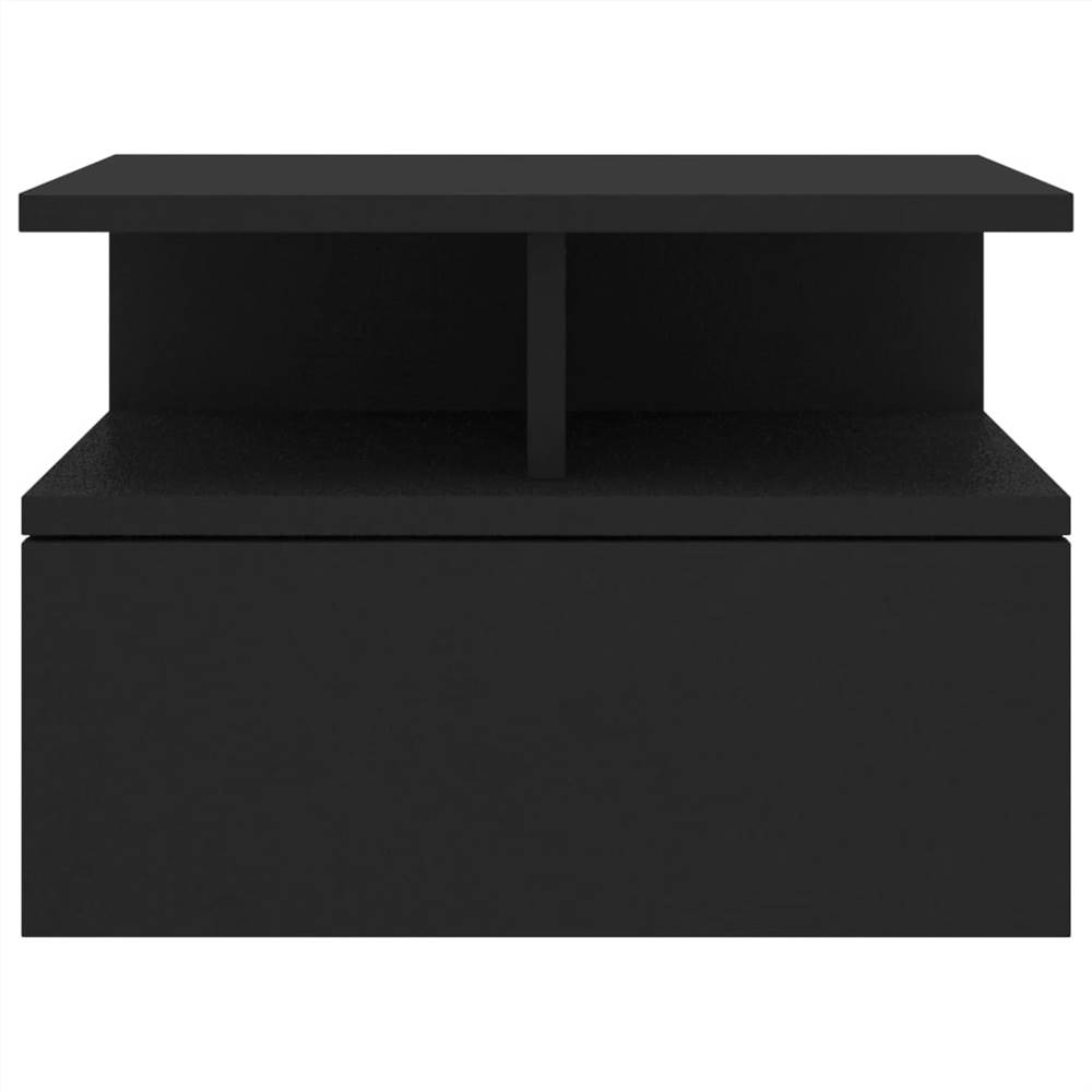 Floating Nightstand Black 40x31x27cm Chipboard