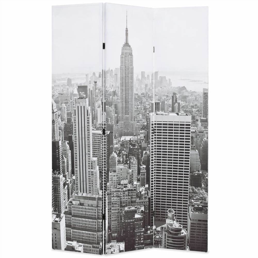 

Folding Room Divider 120x170 cm New York by Day Black and White