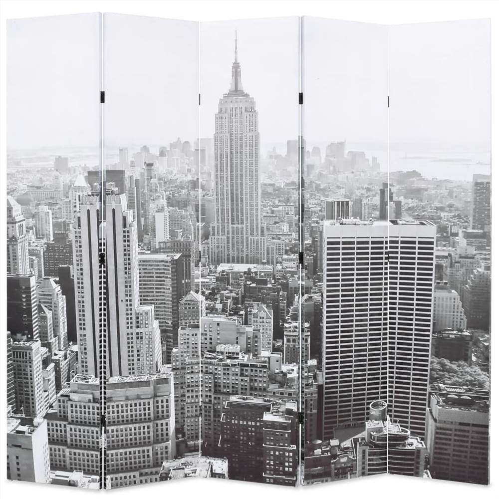 Складная перегородка 200x170 см New York by Day Black and White