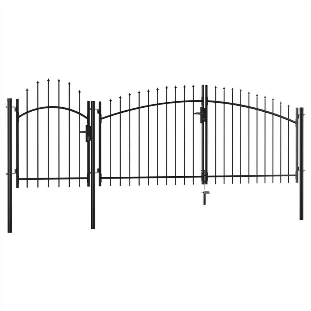 Garden Gate Steel 2x4 m Black
