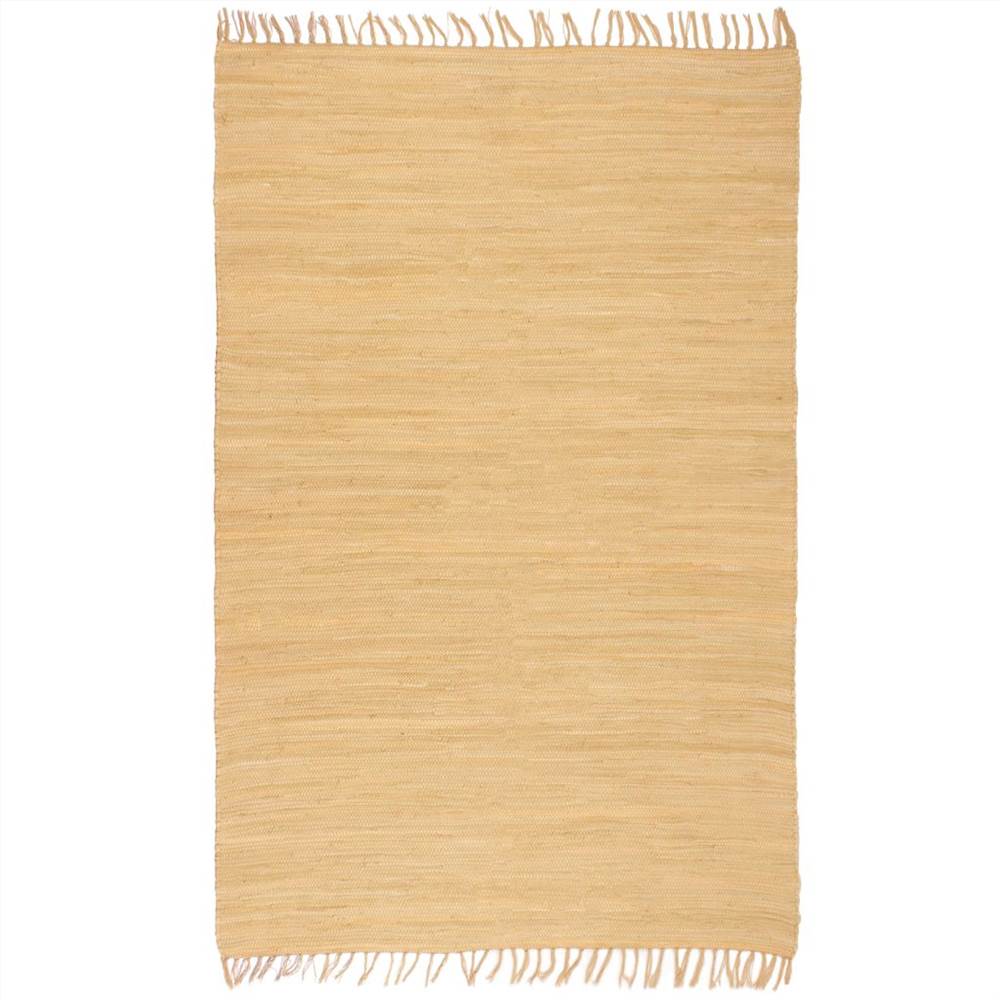 Ręcznie tkany dywan Chindi bawełna 200x290 cm beżowy