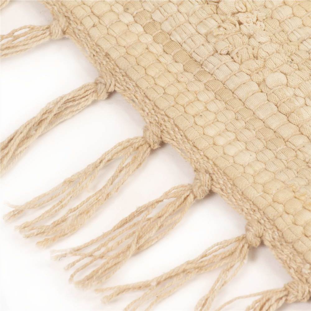 Hand-woven Chindi Rug Cotton 200x290 cm Cream