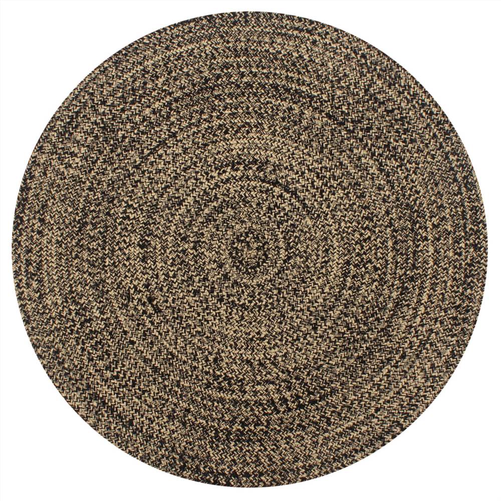 

Handmade Rug Jute Black and Natural 150 cm