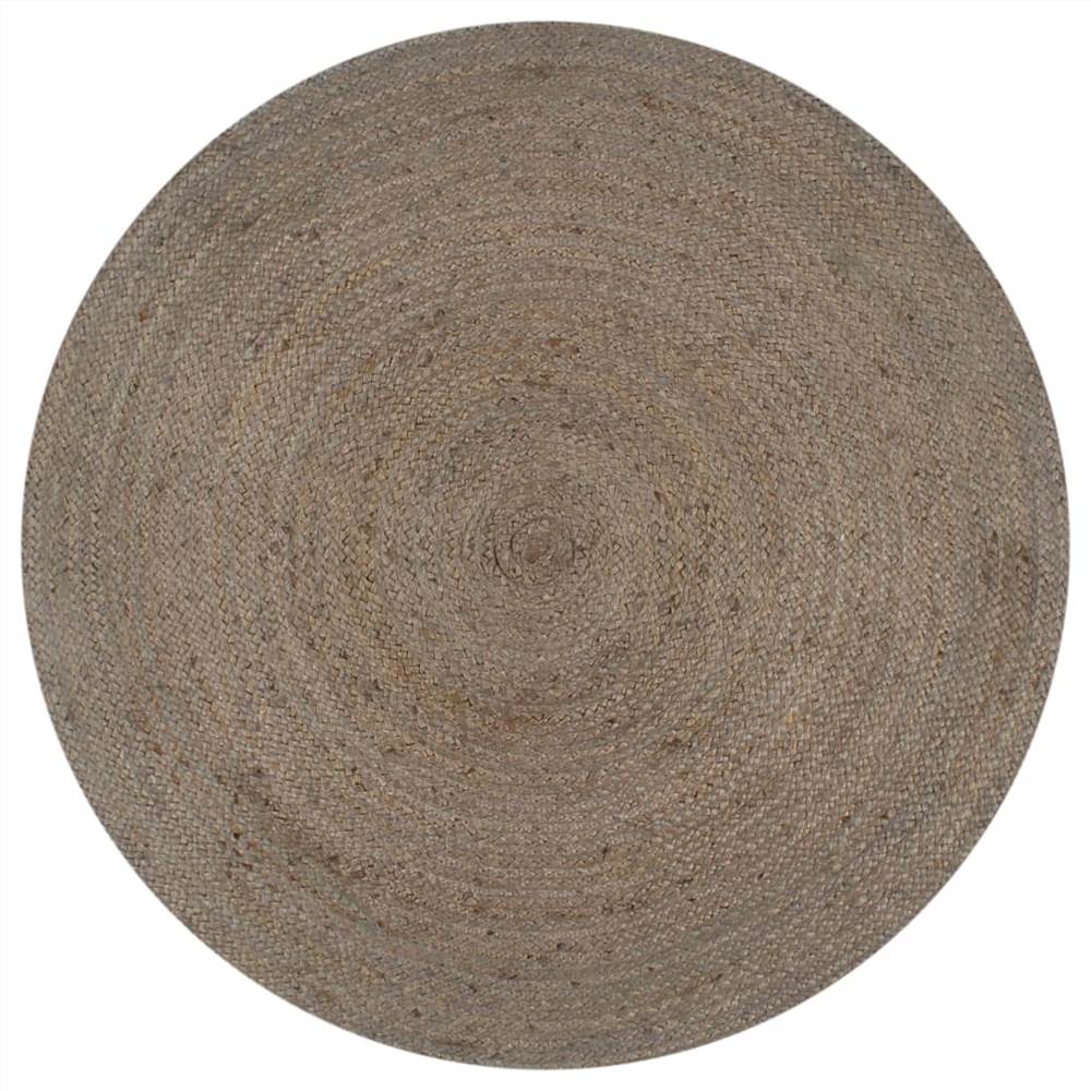 

Handmade Rug Jute Round 90 cm Grey