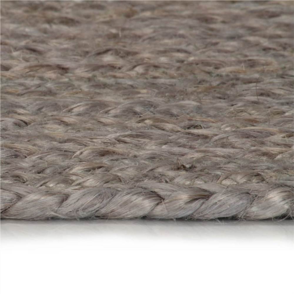 Handmade Rug Jute Round 90 cm Grey