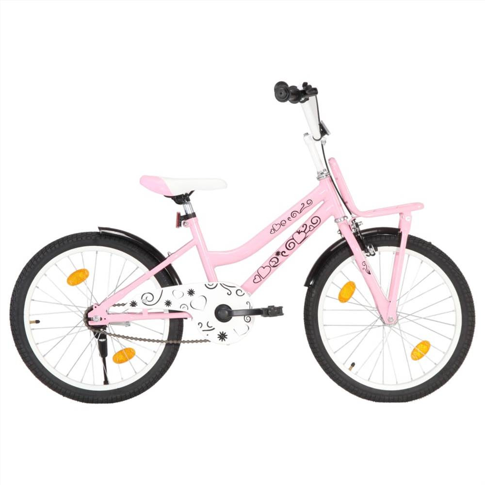 Kids Bike with Front Carrier 20 inch Pink and Black