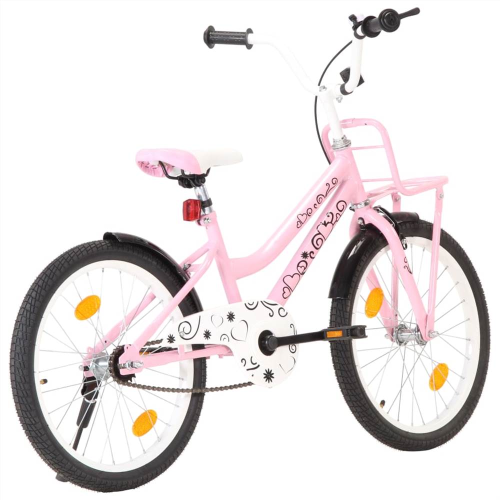 Kids Bike with Front Carrier 20 inch Pink and Black