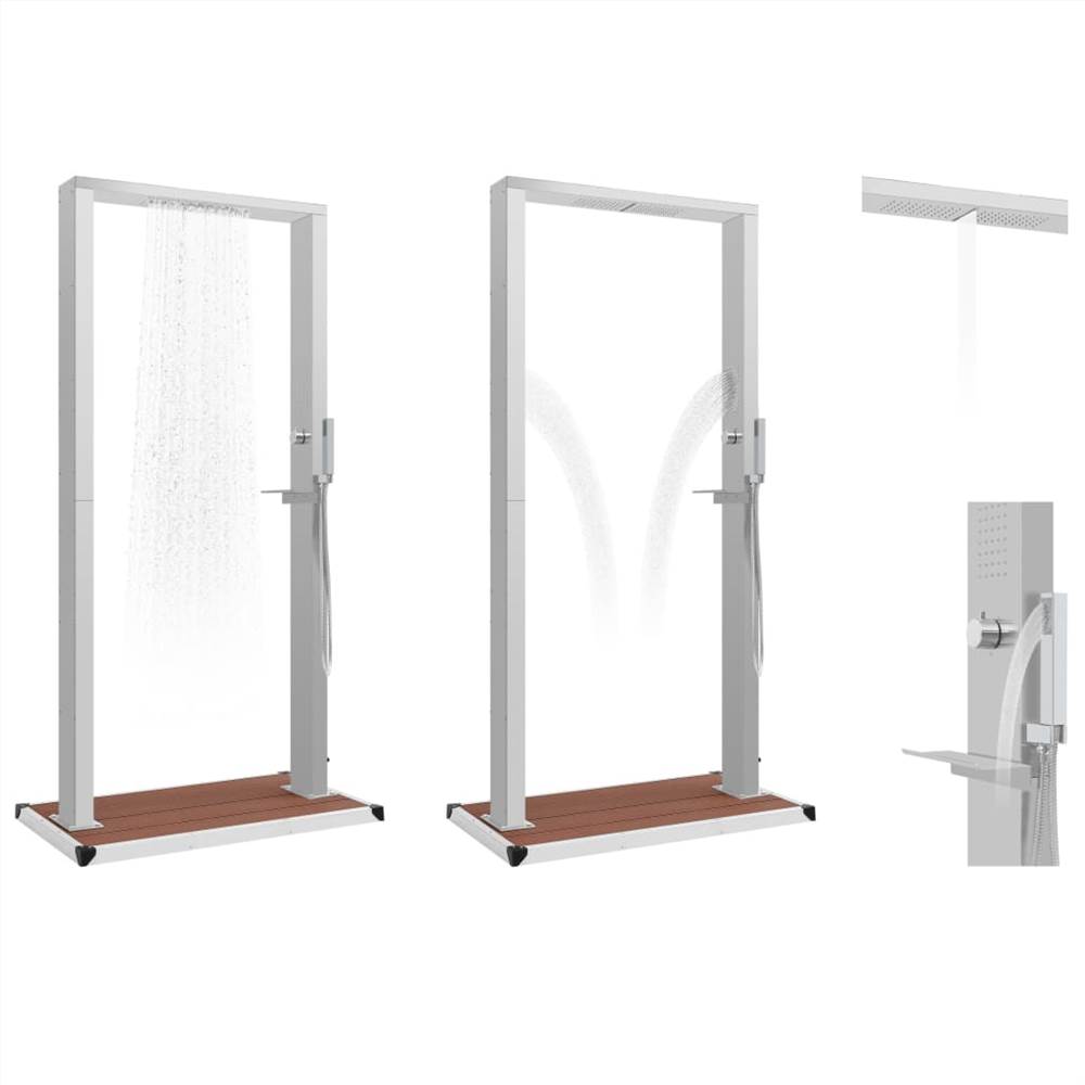 Outdoor Shower with Tray WPC Stainless Steel