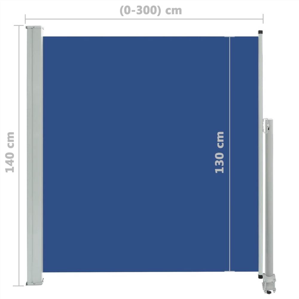 Patio Retractable Side Awning 140 x 300 cm Blue