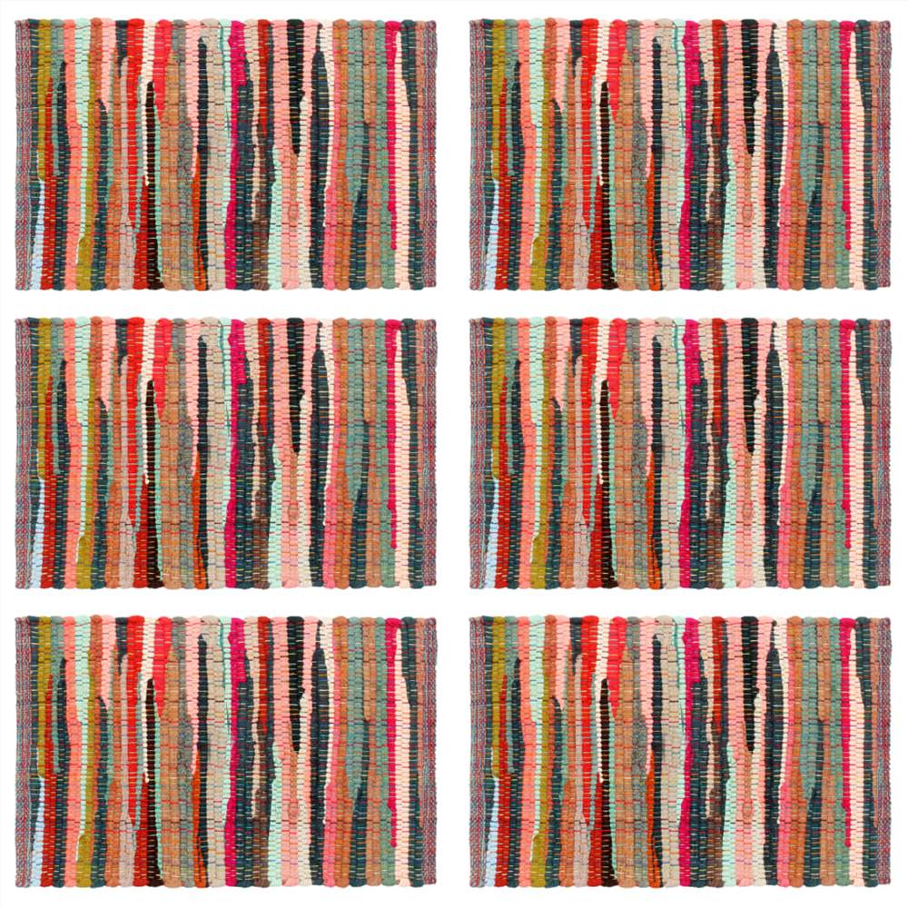 

Placemats 6 pcs Chindi Plain Multicolour 30x45 cm Cotton