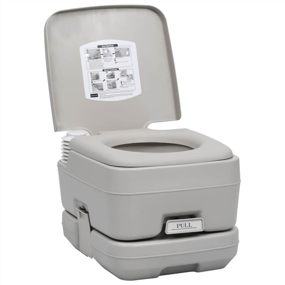 Portable Camping Toilet Grey 10+10 L 18 Portable Camping Toilet Grey 10+10 L