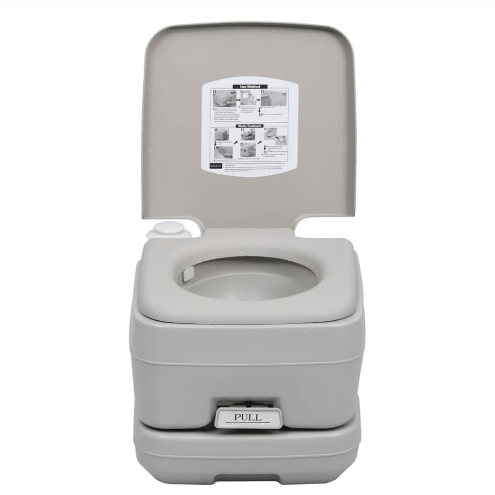 Portable Camping Toilet Grey 10+10 L 19 Portable Camping Toilet Grey 10+10 L