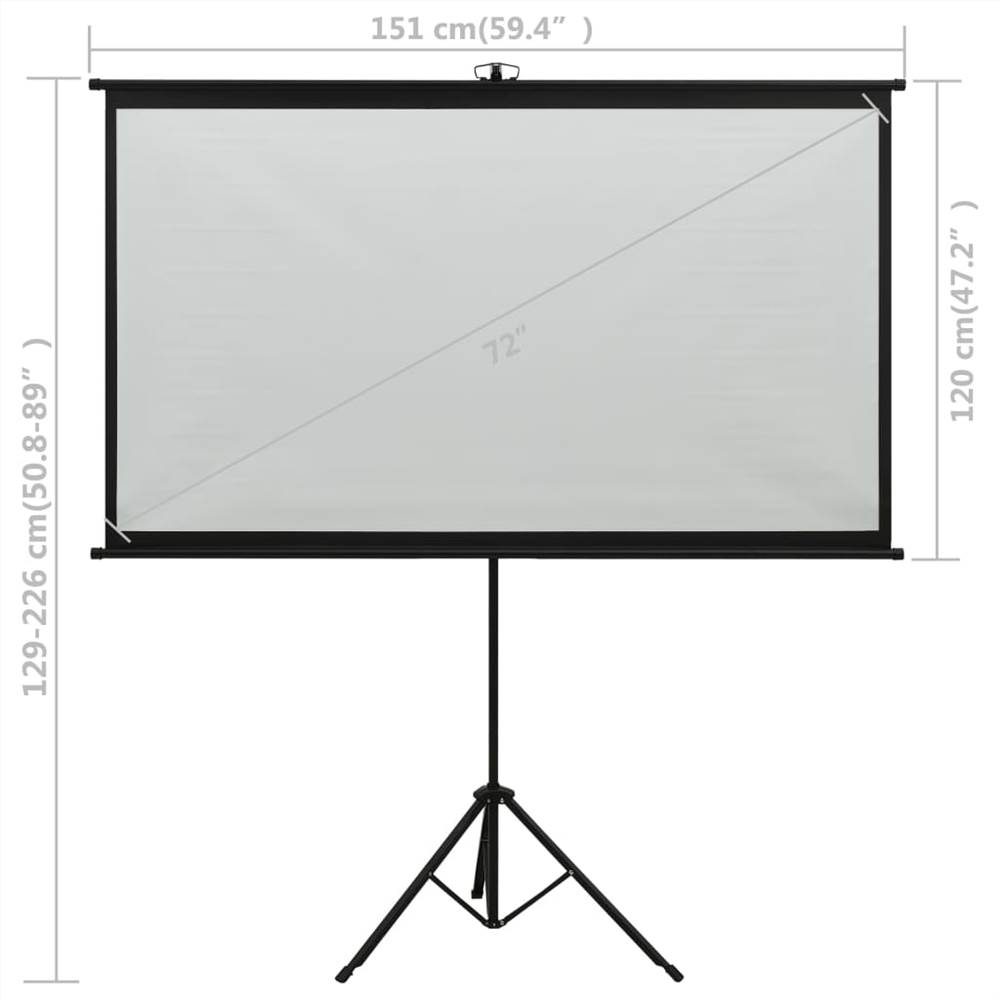 Projection Screen with Tripod 72" 4:3