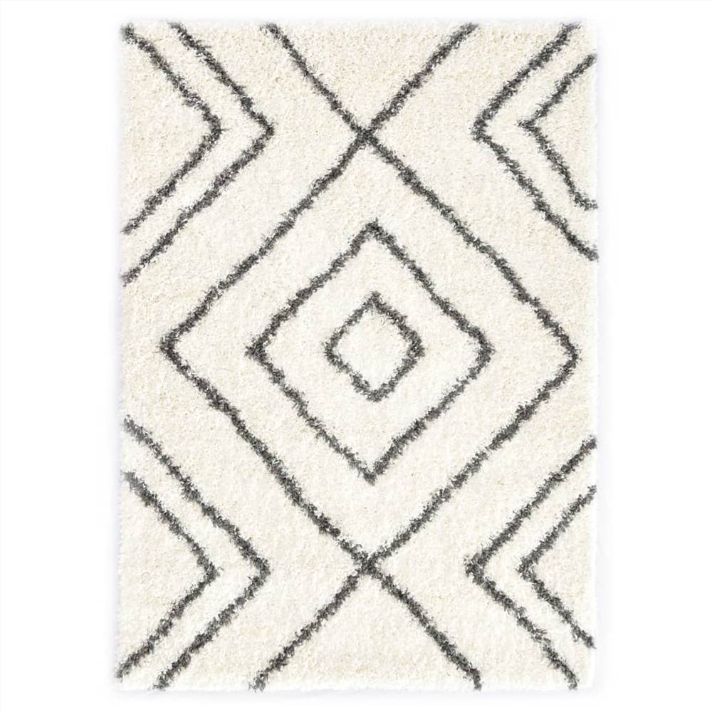 

Rug Berber Shaggy PP Beige and Grey 120x170 cm