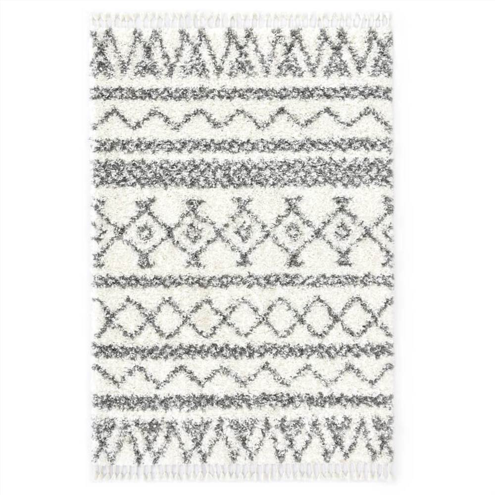 

Rug Berber Shaggy PP Beige and Grey 140x200 cm